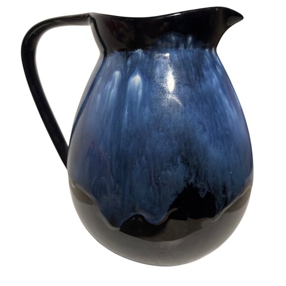Canadian Ceramic Craft CCC Pitcher with Handle Black Blue Glaze 6" MCM Canada - Picture 1 of 5